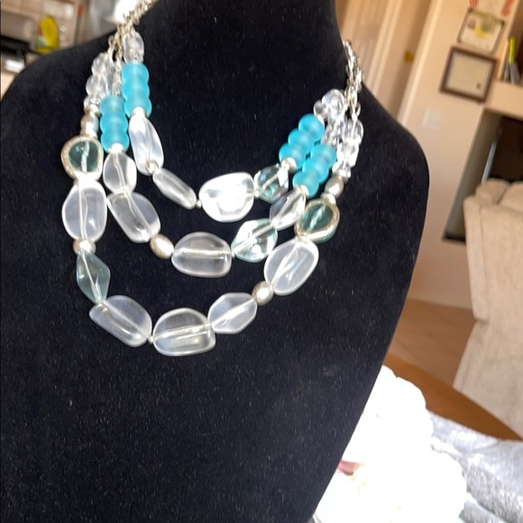 Chico's Blue and White Multi-Strand Necklace - Picture 3 of 5